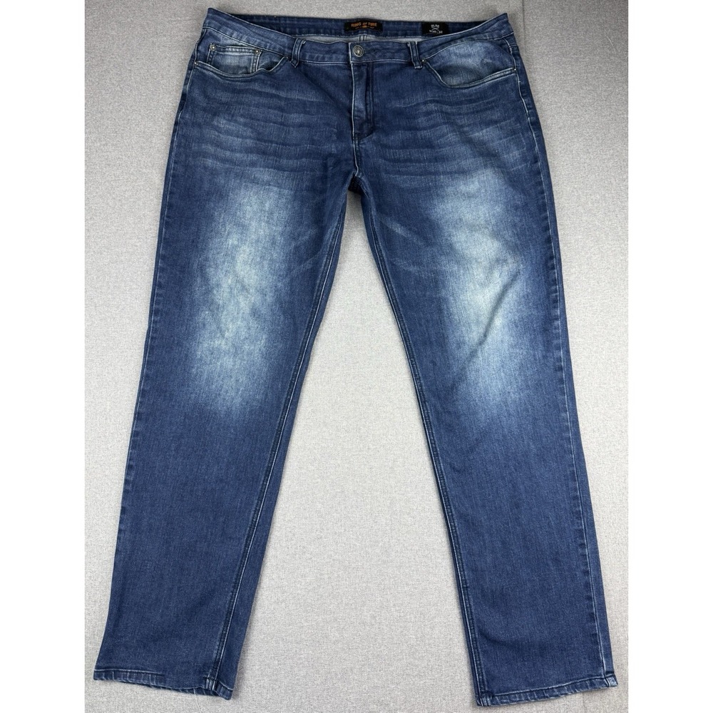 Ring of Fire Slim Jeans Mens 38x32 Blue Stretch Denim Dark Wash W38 L32